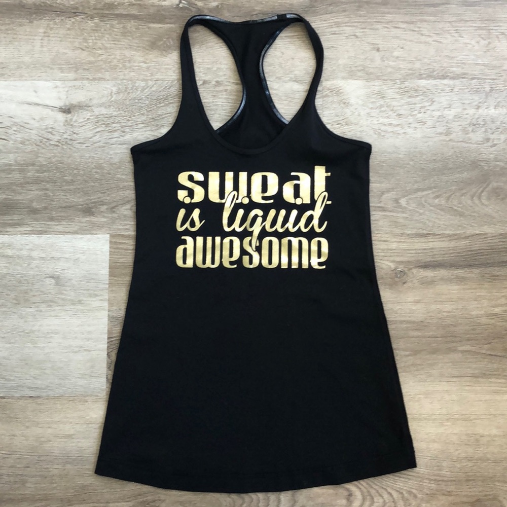 Lululemon full on Luon racerback tank “sweat is Liquid Gold”
